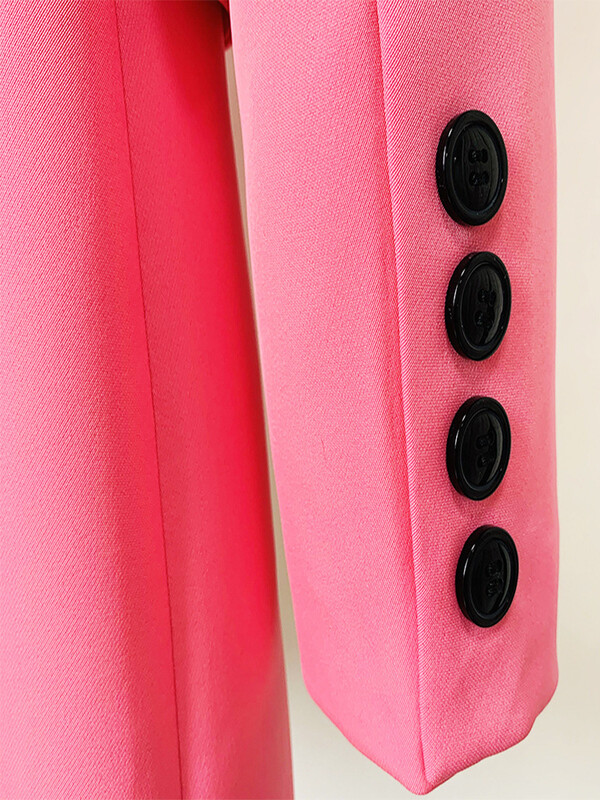 HIGH STREET Uusim 2024. aasta stiilne disainjakk naiste roosa ühe nööbiga pikk bleiser