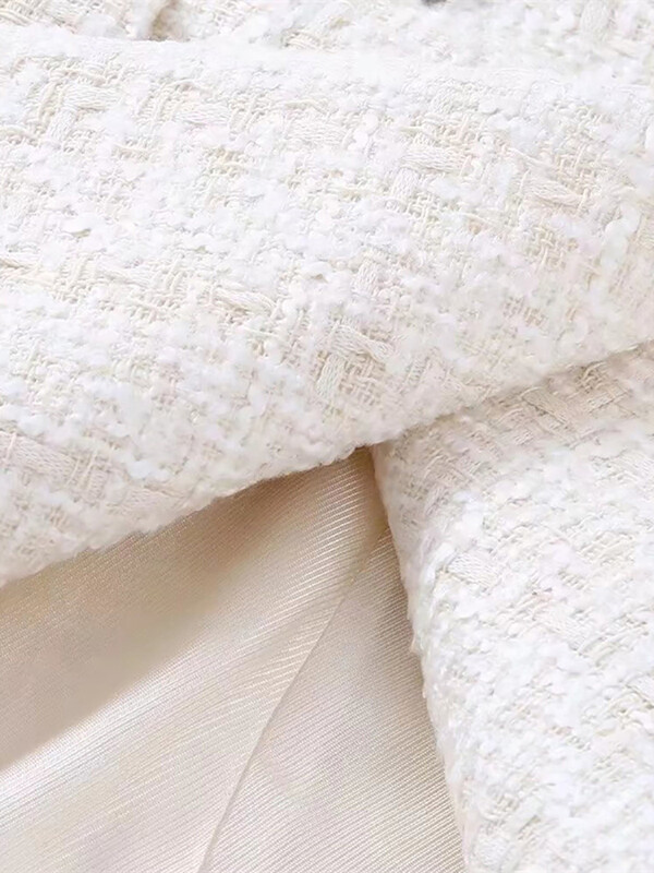 Fitshinling Fashion Uus Tweed bleiser naistele Rõivad Sügistalvised nööbid Õhuke jakk Mantel Naiste pealistaskud Ülerõivaste allahindlus