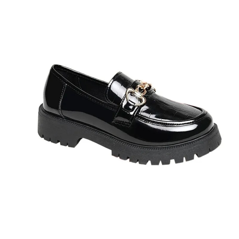 Briti stiilis naiste lakknahast kingad platvorm laia kontsaga libisevad pässid Metallist pandlaga pumbad moepidu pulma kõrged kontsad