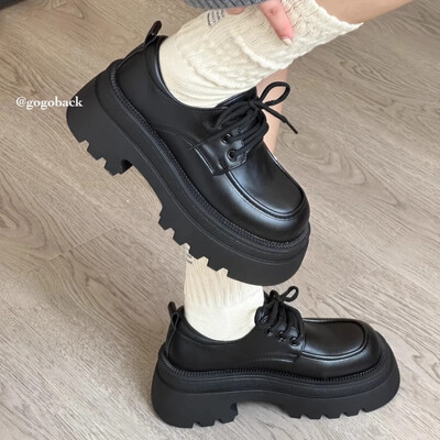 2024, noua modă, culoare solidă, versatilă, pantofi de damă, pantofi pentru femei, cu toc mic, de primăvară și toamnă, cu șireturi