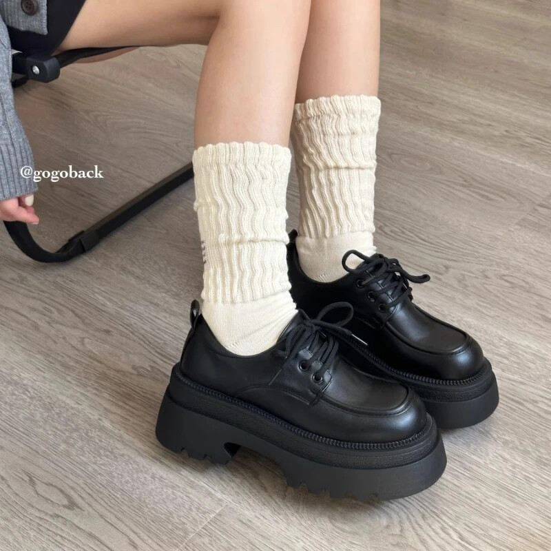 2024, noua modă, culoare solidă, versatilă, pantofi de damă, pantofi pentru femei, cu toc mic, de primăvară și toamnă, cu șireturi