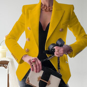 Korea elegantne šikk naiste bleiser, kahe rinnaga ülikonnad, vabaaja pikkade varrukatega soliidsed jakid, naiste bleiserid, mood kevadsuvi