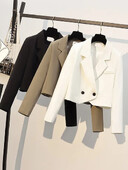 jmprs Modni ženski blejzer dugih rukava, elegantna kratka jakna s urezanim ovratnikom, korejski jesenski ženski kaput