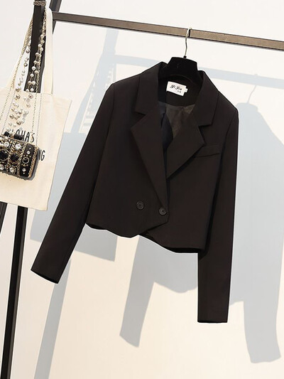 jmprs Modni ženski blejzer dugih rukava, elegantna kratka jakna s urezanim ovratnikom, korejski jesenski ženski kaput