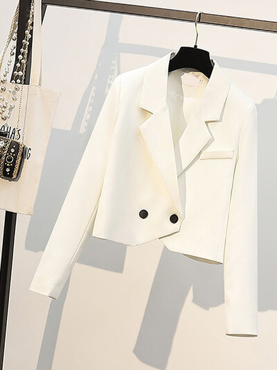 jmprs Modni ženski blejzer dugih rukava, elegantna kratka jakna s urezanim ovratnikom, korejski jesenski ženski kaput