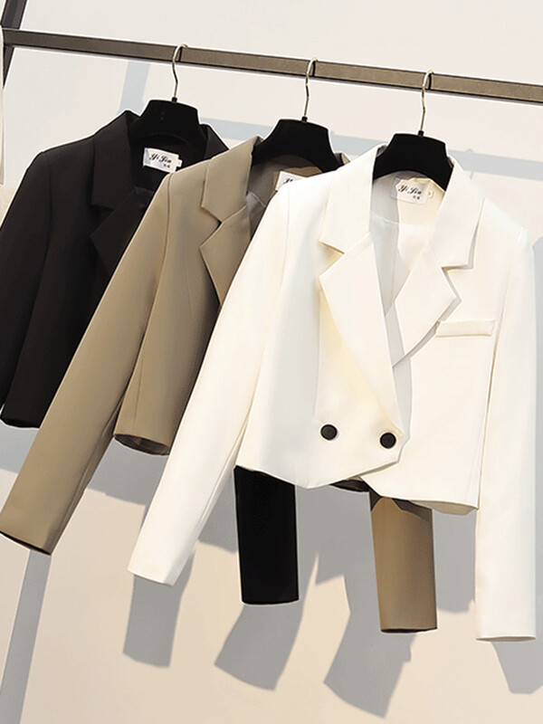 jmprs Modni ženski blejzer dugih rukava, elegantna kratka jakna s urezanim ovratnikom, korejski jesenski ženski kaput