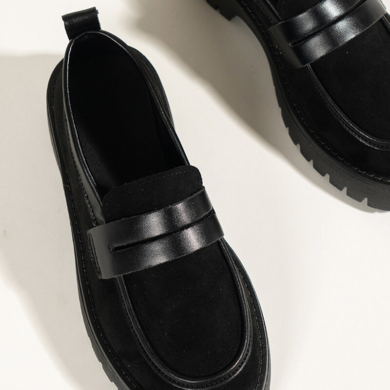 Proljeće/jesen Ženske cipele na cipele za van, niske pete, okrugle vrhove, cipele na tanke cipele, jednobojne cipele s platformom za žene 2024.