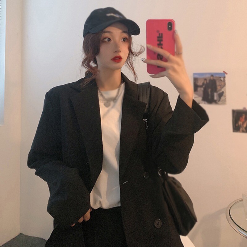 Naiste ülikond, üliõpilase lihtne Korea stiilis mantel, väikese lõhnaga temperament, mood, esmaklassiline Korea versioon