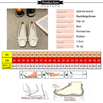 Aphixta 2024 Γυναικείες φλατ ρηχά Loafers Φιόγκος Soft Walking ντιζάιν παπούτσια Comfort Ρετρό Γυναικεία Γυναικεία Flat παπούτσια Zapatillas