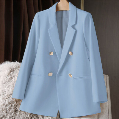 Свободно яке, едноцветно модно, модерно през 2024 г., есен, лято, малък костюм, офис дама, дамско облекло, ежедневно, елегантно палто, блейзър, дамско