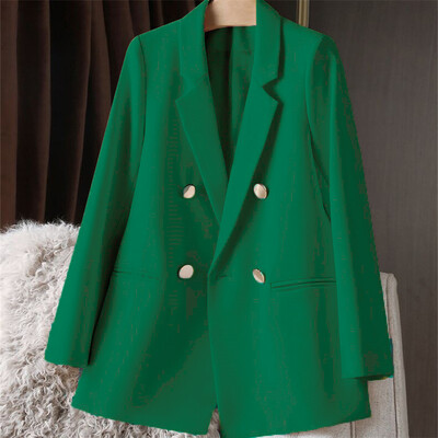 Свободно яке, едноцветно модно, модерно през 2024 г., есен, лято, малък костюм, офис дама, дамско облекло, ежедневно, елегантно палто, блейзър, дамско
