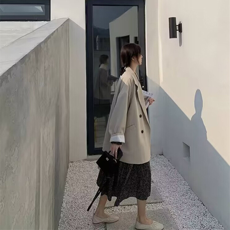 2024. aasta kevadised naiste suured mantlid, moodne Korea versioon, lahtised pealismantlid, Grace naiste sügisjope