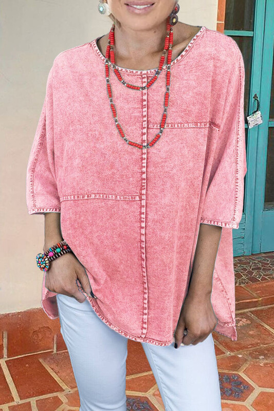 Soojalt müüvad Euroopa ja Ameerika naiste topid kolmepunktiliste varrukatega, denim, pestud lahtine puhtast puuvillast T-särk