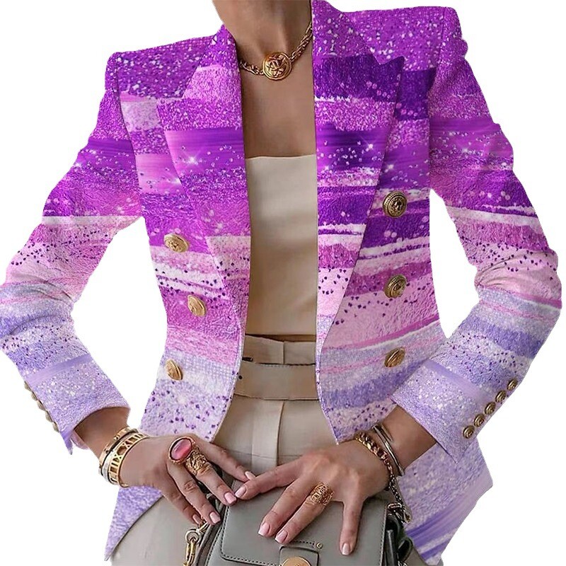 2023. aasta naiste sügis- ja talvemood, trükitud õhuke, väike ülikond, vabaaja jope naistele, naiste riided