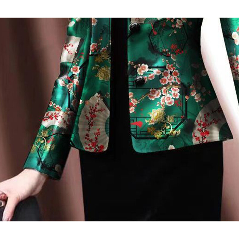 Naiste bleiser, kevadsügis, uus stiil, korea õhukese trükiga ülikond, temperament, elegantne mood naiste bleiser, üherealine top