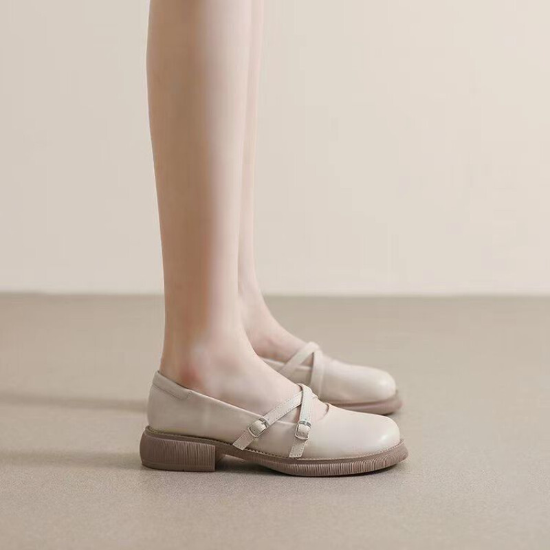 Γυναικεία καλοκαιρινά υποδήματα Μαύρα γυναικεία παπούτσια Kawaii 2024 Κομψό χαμηλού τακούνι Mary Jane Gothic με στρογγυλά δάχτυλα Cute Loafers Fashion Y2k A