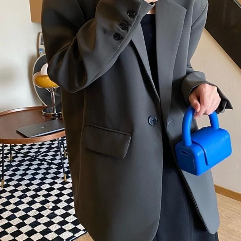 Ühevärviline ülikond reisimiseks jakk Naistele Korea sügis, kevad, uus naiste ülisuur mantel, väike kaaslane, ühe nööbiga ülikond C273