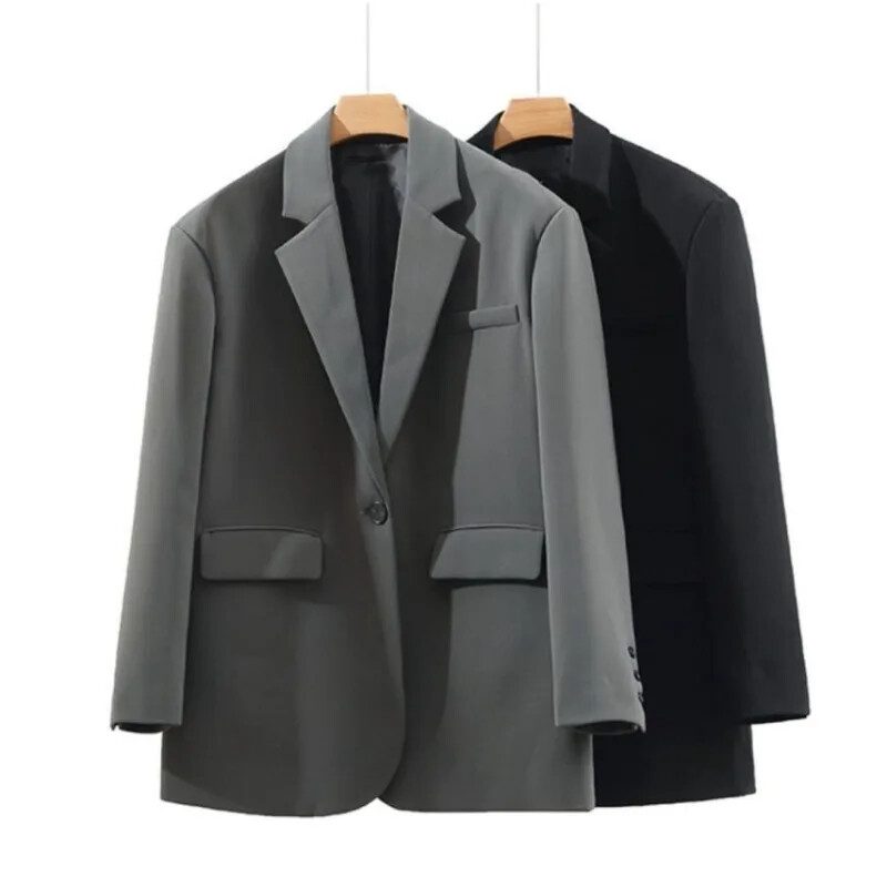 Ühevärviline ülikond reisimiseks jakk Naistele Korea sügis, kevad, uus naiste ülisuur mantel, väike kaaslane, ühe nööbiga ülikond C273