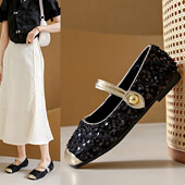 2024 Mugavad libisevad naistejalatsid, kandilise varbaga baleriin naiste lamedad litrid, pehme tallaga ühekordsed kingad Naiste käsitsi valmistatud naiste kingad