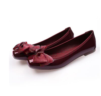 Balerini din piele pentru femei Pata de mătase Pantofi de aluat cu fundă-nod Mocasini Varf pătrat Wide Fit EU35-44 27cm Taconi roșii gri cu cusătură