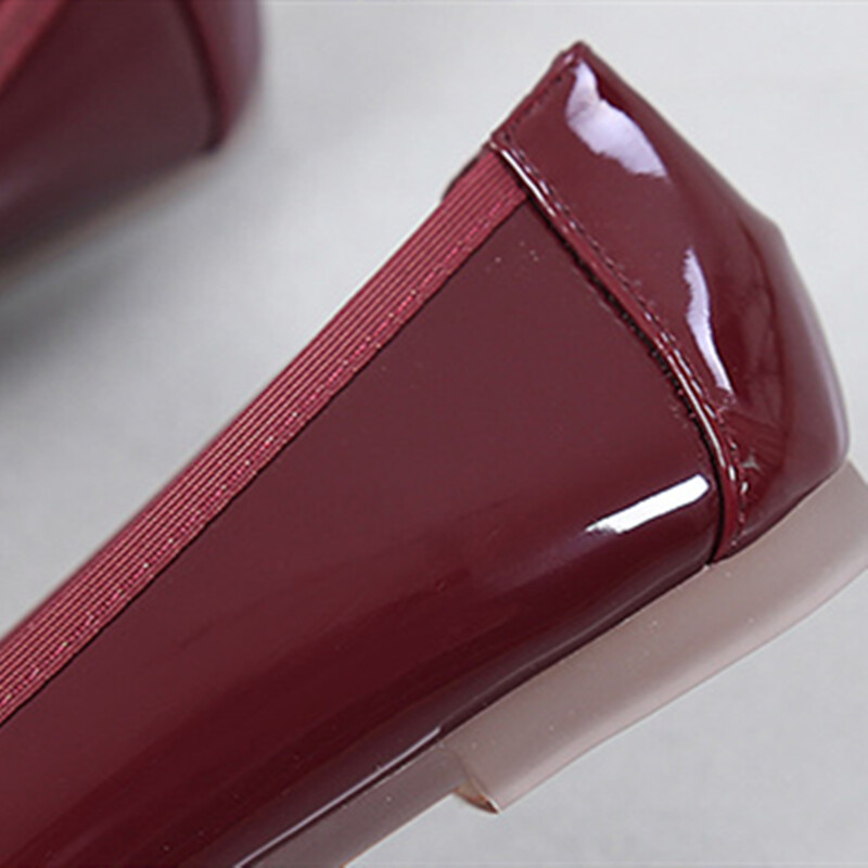 Balerini din piele pentru femei Pata de mătase Pantofi de aluat cu fundă-nod Mocasini Varf pătrat Wide Fit EU35-44 27cm Taconi roșii gri cu cusătură