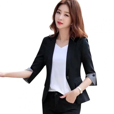 Naiste bleiser, kolm veerandvarrukat, reväär, sälkkrae, naiste pidulik termokardigan, suures suuruses naiste mantlipidu