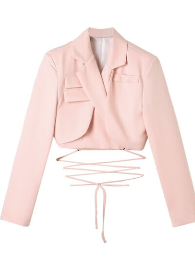 Articat gri, bandaj dublu strat, sacou subțire pentru femei, cu mânecă lungă, cu buzunar, jachetă scurtă pentru femei, cu guler crestat, îmbrăcăminte de îmbrăcăminte, topuri, 2021, nou