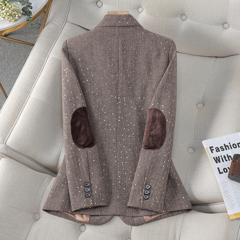 Блейзъри с пайети в корейски стил Дамски елегантни свободни ежедневни блейзъри с дълги ръкави Модни пролетни есенни офис дамски дрехи