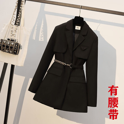 Jachetă de damă 2023 nou toamnă/iarnă cu mânecă lungă talie culoare solidă temperament ocazional pentru navetiști la modă