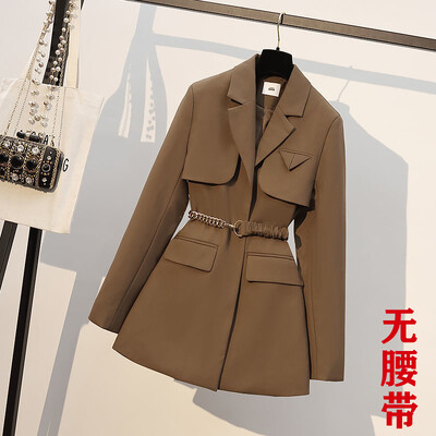 Jachetă de damă 2023 nou toamnă/iarnă cu mânecă lungă talie culoare solidă temperament ocazional pentru navetiști la modă