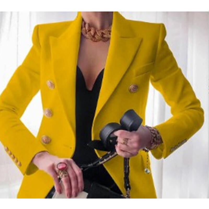 Jesen Zima Elegantni modni blejzeri za sve vrste Ženski uski ležerni modni gornji dio kaputa s gumbima Ženska jednobojna jakna Gornja odjeća