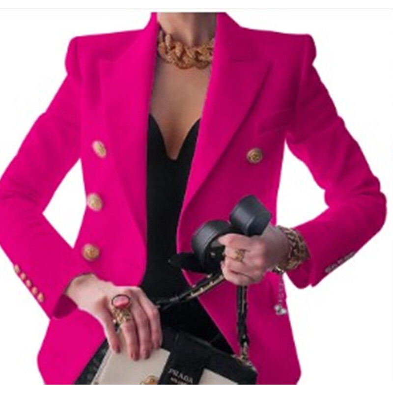 Jesen Zima Elegantni modni blejzeri za sve vrste Ženski uski ležerni modni gornji dio kaputa s gumbima Ženska jednobojna jakna Gornja odjeća