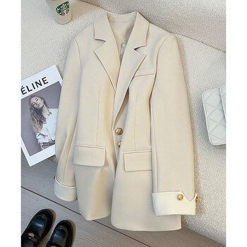 2024 Women Design Sense Niche Fashion New Loose Milk White Blazer Ανοιξιάτικο μπουφάν Γυναικείο Κορεάτικο Κοστούμι Συνδεσιμότητας Παλτό