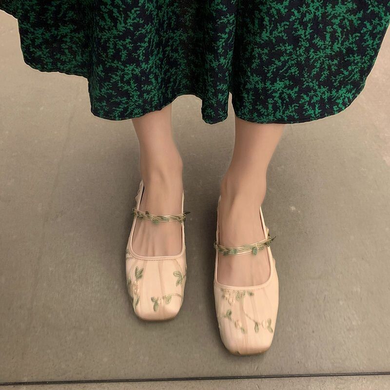 Proljeće 2023. Nove ženske ravne cipele Modne četvrtaste cipele Plitke ženske baletne cipele Mekane ležerne ravne cipele Mary Jane Elegantne natikače