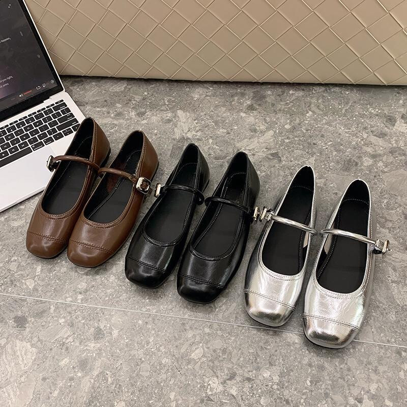 Noi de primăvară femei pantofi mocasini la modă elegant cu cataramă unică pantofi pantofi dame confort vârf pătrat Mary Jane pantofi