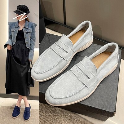 Γυναικεία Loafers Spring Slip σε Woman Designer Them Flat παπούτσια βρετανικού στυλ Retro Breathable Mules Άνετα Flat παπούτσια 2024