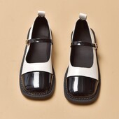 Naiste lamedad kingad Ehtsast nahast ballett 2024, uus kevad/suvi beež aprikoosist pandla plaaster Naiste ümarad varbakingad