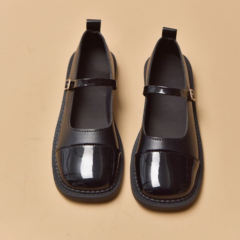 Naiste lamedad kingad Ehtsast nahast ballett 2024, uus kevad/suvi beež aprikoosist pandla plaaster Naiste ümarad varbakingad