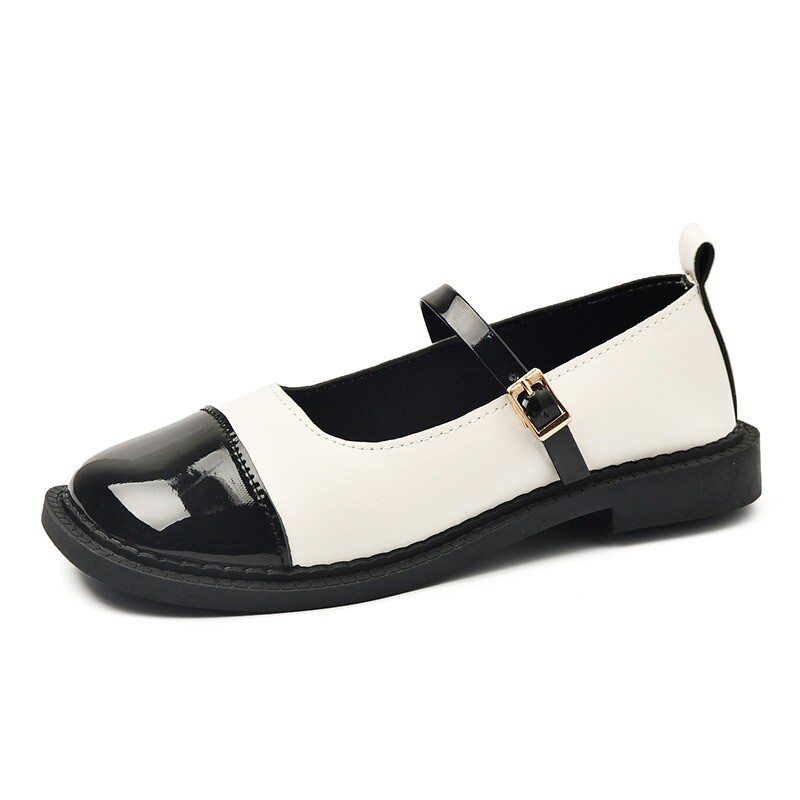 Naiste lamedad kingad Ehtsast nahast ballett 2024, uus kevad/suvi beež aprikoosist pandla plaaster Naiste ümarad varbakingad