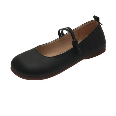 Francuski stil Ženske vintage ravne ravne cipele s četvrtastim prstima Mary Janes Ležerne cipele Leopard udobne natikače Cipele 2024 balerinke