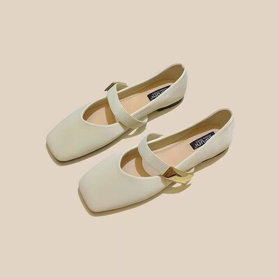 Ženske platformske sandale s četvrtastim prstima, mokasine s kožnim cipelama, brendovi, trendovi 2024., nove plesne cipele s plitkim mekim potplatom, ženske cipele na cipele Mujer