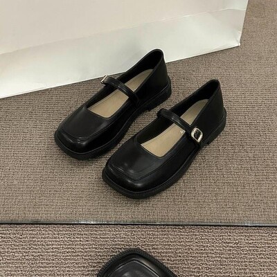 Naiste Derby jalatsid Sügis Modis Karusnahaga Naistejalatsid Vabaaja tossud, kandiline varvas, madal suu, nahk, sügis 2024 libisemine-