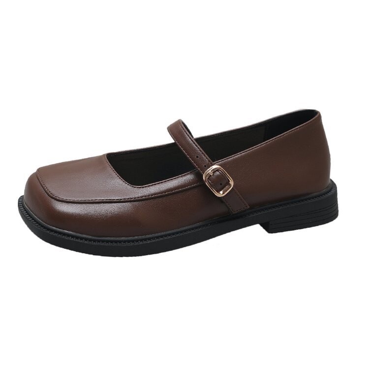 Naiste Derby jalatsid Sügis Modis Karusnahaga Naistejalatsid Vabaaja tossud, kandiline varvas, madal suu, nahk, sügis 2024 libisemine-