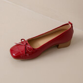 Balerini de damă Mocasini din piele Mocane pentru femei Pantofi de balet cu vârf pătrat 2024 de petrecere retro, negri, nud