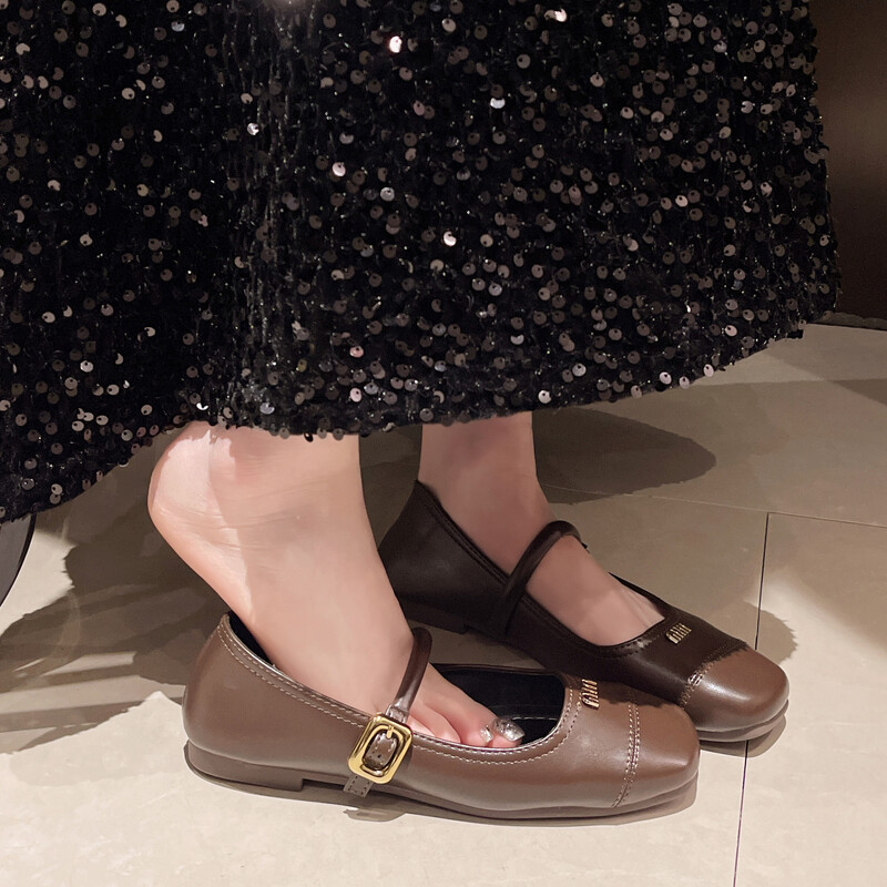 Tocuri groase, cu tocuri joase, pantofi pentru femei, cu cruce, argintiu, Mary Jane, cu vârful pătrat, pantofi cu un singur pantof pentru femei, 2024, primăvară, uni, mocasini casual cu cataramă