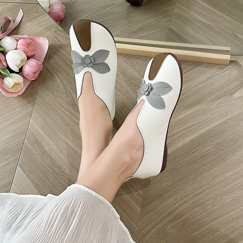 Mocasini de dama din piele naturala de primavara si toamna, pantofi plati casual, respirabili, pentru femei, pantofi moi si confortabili, mari mari