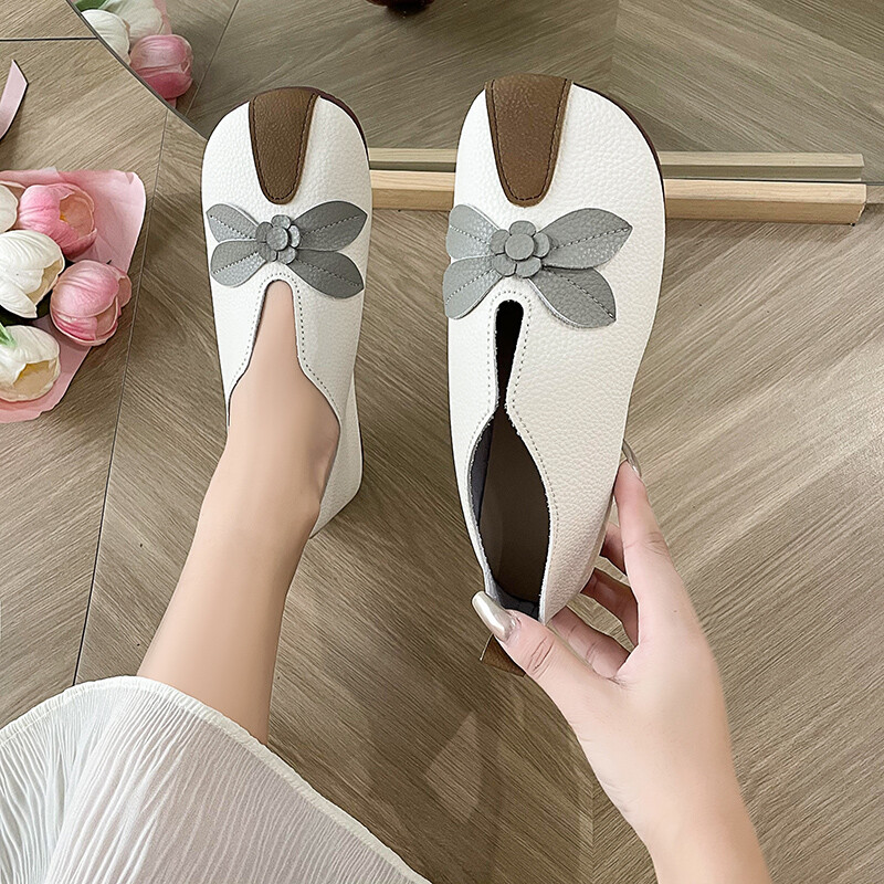 Mocasini de dama din piele naturala de primavara si toamna, pantofi plati casual, respirabili, pentru femei, pantofi moi si confortabili, mari mari