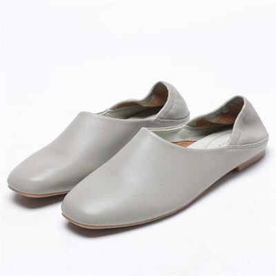 Дамски равни обувки нови балерини меки кожени мокасини с приплъзване ретро бабини обувки пролет лято шофиране обувки дамски пантофи