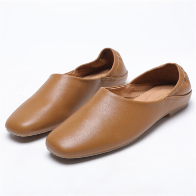 Дамски равни обувки нови балерини меки кожени мокасини с приплъзване ретро бабини обувки пролет лято шофиране обувки дамски пантофи