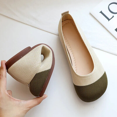 Patchwork Mokassiinid Kingad Kevad-Sügis Naiste Lameda kontsaga Silmkoelised Balleti Lamedad Vabaajajalatsid Kandilised varbad 2024